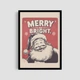Постер Roomy "Santa Merry" Черная рамка с глянцевым стеклом A2 (59.4x42 cm.) - изображение 1