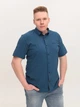 Рубашка мужская синяя в клетку со стрейчем 5313-3 2XL - изображение 5