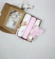 Набор для новорожденного: пеленки и игрушки a.l.babybox Горох белый на розовом - изображение 1