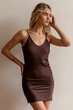 Forli Сукня - комбінація шовкова Chocolate short L Коричневий SH0083-08-20_L - зображення 1