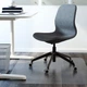 Кресло для конференций без подлокотников LANGFJALL на колесах 92 см IKEA 191.775.79 черный/синий - изображение 2
