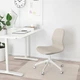 Крісло для конференцій без підлокітників LANGFJALL на колесах 92 см IKEA 192.523.66 білий/бежевий - зображення 2