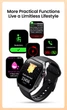 Смарт-годинник HAYLOU Watch S8, дзвінки, вигнутий екран 1.96" AMOLED, 270mAh, Bluetooth 5.3, водонепроникні, чорні - зображення 5