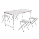 Комплект для пикника раскладной стол с 4 стульями RIAS Folding Table 120х60х70 см алюминиевый White (3_06153) - изображение 1