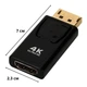 Перехідник - конвертер DisplayPort to HDMI 4K 1080P адаптер для передачі відеосигналу на ПК / ноутбук / проектор HDTV, 7х2.3х1.9 см, чорний (102435761) - зображення 8