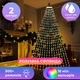 Гірлянда на ялинку 2 метри Smart 200 LED з управлінням через телефон і пульт USB білий дріт - зображення 6