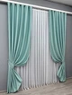 Комплект готовых штор VR-Textil Шенилл однотонный № 1697ш Светло-бирюзовый 150х270 см 2 шт (33-0596) - изображение 3