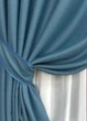 Комплект готовых штор VR-Textil Шенилл однотонный № 1696ш Синий 150х270 см 2 шт (33-0583) - изображение 5