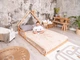 Детская кровать-домик Монтессори Busy Wood Модель 3 на полу с ламелями 200x160 см натуральное дерево - изображение 5