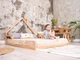 Детская кровать-домик Монтессори Busy Wood Модель 3 на полу с ламелями 200x160 см натуральное дерево - изображение 7