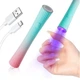 LED лампа-фонарик с аккумулятором на USB для сушки гель-лака 3 Вт, мятно-розовый - изображение 2