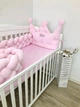 Бортик коса в дитяче ліжечко Carus Textile 300 см х 22 см (рожева) - изображение 3
