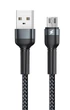 Дата кабель Remax RC-124m Jany Series Aluminum Alloy Braided 2.4 A Micro USB Black - зображення 1
