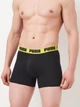 Набір трусів боксерів чоловічих бавовняних Puma Men Everyday Basic Boxers 93832029 M 2 шт Black/Yellow (8720245811934) - зображення 3