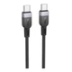Кабель синхронизации Hoco X109 Silicone 60W/3A Type-C to Type-C 3m Black (35922_3605826) - изображение 2