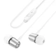 Дротові вакуумні навушники HOCO M108 Spring metal universal earphones with mic, 3.5mm, 1.2m, silver - зображення 2