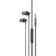 Проводные вакуумные наушники HOCO M90 Delight wired digital earphone with microphone, 3.5mm, 1.2m, black - изображение 1