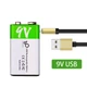 Батарейка Крона 6f22 аккумуляторная, зарядка через USB Type-C от Smartoools на 9V/650mAh 1 ШТ. - изображение 3
