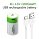 Батарейка аккумуляторная тип D(LR20,L20) c разъемом USB Type-C от Smartoools на 1.5V/12000mWh - изображение 2