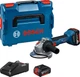 Аккумуляторная бесщеточная угловая шлифмашина Bosch GWS 18V-8 + 2 аккумулятора GBA 18 В 4 Ач + профессиональное быстрозарядное устройство GAL 18V-40 + кейс (06019N9020) - изображение 6
