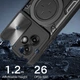 Чехол Magnetic Shield для Motorola Moto G55 бампер противоударный с подставкой кольцом Black - изображение 3