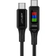 Кабель Acefast C7-03 USB 2.0 Type-C to Type-C 1.2 м 100W with display Black (6974316282778) - изображение 1