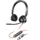 Проводная гарнитура наушники с микрофоном Poly BlackWire C3320 M USB-C + USB-C/A Adapter HS Stereo Black (8X220AA) - изображение 1