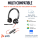 Проводная гарнитура наушники с микрофоном Poly BlackWire C3320 M USB-C + USB-C/A Adapter HS Stereo Black (8X220AA) - изображение 4