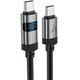 Кабель Acefast C15-03 USB 2.0 Type-C to Type-C 1.2 м 60W 3A digital display Black (6974316283720) - зображення 1