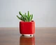 Керамический горшок для кактусов Mini Plant маленького размера 6,4х6,5см Квадратный Красный - изображение 1