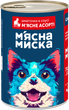 Упаковка полноценного корма для взрослых собак М'ясна Миска кусочки в соусе мясное ассорти 4 x 1240 г (4820255192550) - изображение 2