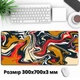 Игровой коврик для мыши с жидким узором Black Red, 300x700x3 мм, антискользящий, гладкая поверхность (7556dc) - изображение 3