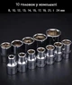Набор торцевых головок с трещоткой Drive Socket Set 3/8" из хромованадиевой стали 12 шт (127-14-16223) - изображение 4