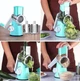 Ручна кухонна овочерізка мультислайсер барабанна 3в1 Tabletop Drum Grater CY806 бірюзова - зображення 3