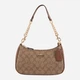 Сумка багет седло женская из натуральной кожи средняя Coach Teri Shoulder Bag In Signature Canvas BG-COA-62 Коричневая (195031572791) - изображение 1