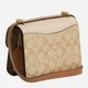Сумка кросс-боди через плечо женская из натуральной кожи маленькая Coach Morgan Square Crossbody Bag In Blocked Signature Canvas BG-COA-59 Бежевая с коричневым (196395286393) - изображение 4