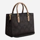 Сумка кросс-боди через плечо женская из натуральной кожи средняя Coach Maggie Small Tote Bag In Blocked Signature Canvas BG-COA-70 Коричневая (196395659067) - изображение 4