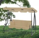 Гойдалка садова GardenLine KRE0759 бежева 210x120x170 см з навісом для літнього відпочинку - зображення 10
