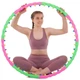 Обруч для похудения массажный разборной Хула Хуп Hula Hoop DOUBLE GRACE MAGNETIC 1.5 кг 8 секций d-93 см салатовый-розовый JS-6005 - изображение 14