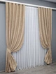 Комплект готовых штор VR-Textil Жаккард Sultan YL № 1699ш Темно-бежевий 100х270 см 2 шт (31-744) - изображение 3