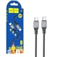 USB кабель HOCO X86 Type-C/Type-C silicone cable 60W (1 м), Чорного кольору - зображення 1