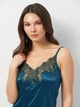 Ночная рубашка женская больших размеров Effetto Satin Elegance S03407 XL Изумрудная (2000985257336) - изображение 3