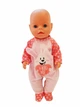 Одежда для куклы Беби Борн / Baby Born 40-43 см комбинезон / человечек розовый 8780 - изображение 2