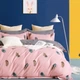 Комплект постільної білизни полуторний ZMW "Home Textiles" (37642) Коричневе пір'я на рожевому - зображення 1