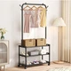 Вешалка-стойка для одежды и обуви Multifunctional Shoe & Hat Rack 56 х 34.5 х 162 см (R93316) Черный - изображение 2