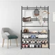 Вешалка-стойка для одежды и обуви Multifunctional Shoe & Hat Rack 80 х 25.5 х 170 см (R94054) Черный - изображение 4