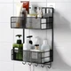 Настінна полиця Modern Home 2 яруса 26 х 13 х 42.5 см (TD01335-M/M50245-M) Чорний - зображення 3