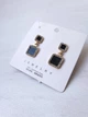 Сережки жіночі квадратні з камінцями по краях Fashion Jewelry Золотисті з чорним 13724 - зображення 8