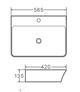 Умивальник накладний керамічний Mixxus Premium Bevel-0202 з переливом 560x415x125mm (MP6481) - изображение 2