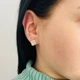 Золотые серьги "Клевер" с фианитами С647 - изображение 4